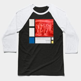 Mondrain and Pleiades, Collage Art Design With Primary Colours. Baseball T-Shirt